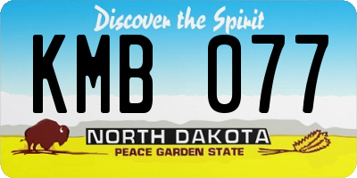 ND license plate KMB077