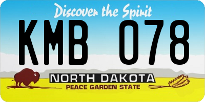 ND license plate KMB078