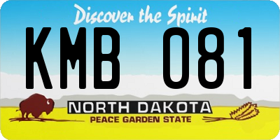 ND license plate KMB081