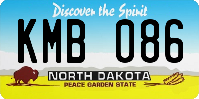 ND license plate KMB086