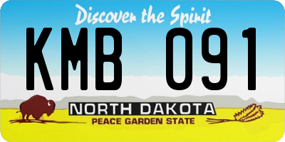ND license plate KMB091