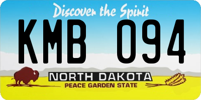 ND license plate KMB094