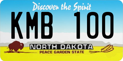 ND license plate KMB100