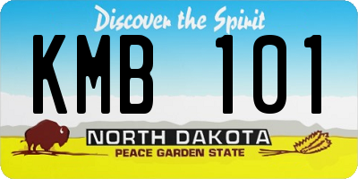 ND license plate KMB101
