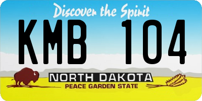 ND license plate KMB104
