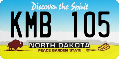 ND license plate KMB105