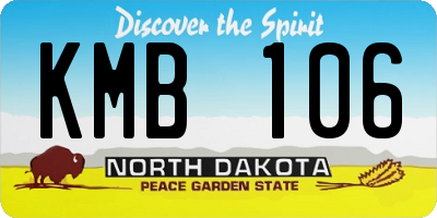 ND license plate KMB106