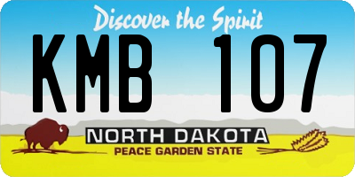 ND license plate KMB107