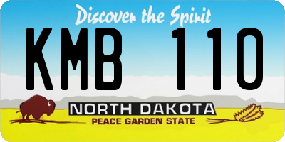 ND license plate KMB110