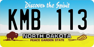 ND license plate KMB113