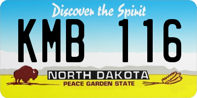 ND license plate KMB116