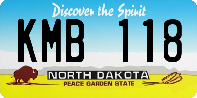 ND license plate KMB118