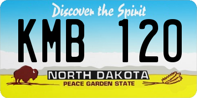 ND license plate KMB120
