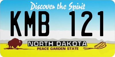 ND license plate KMB121