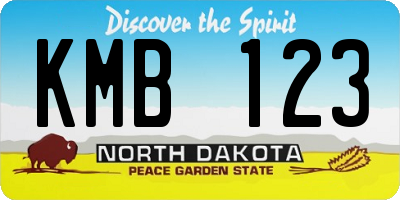 ND license plate KMB123