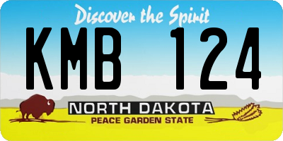 ND license plate KMB124
