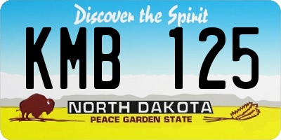 ND license plate KMB125