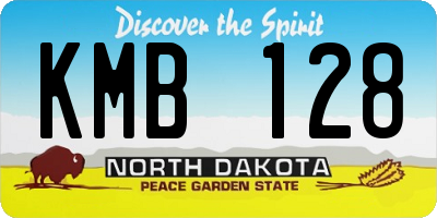 ND license plate KMB128