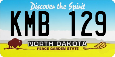 ND license plate KMB129