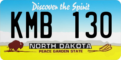 ND license plate KMB130