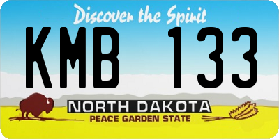ND license plate KMB133