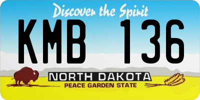 ND license plate KMB136
