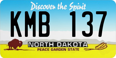 ND license plate KMB137