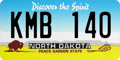 ND license plate KMB140