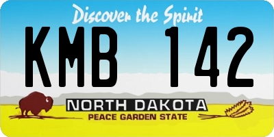 ND license plate KMB142