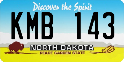 ND license plate KMB143