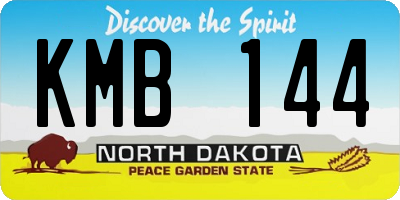 ND license plate KMB144