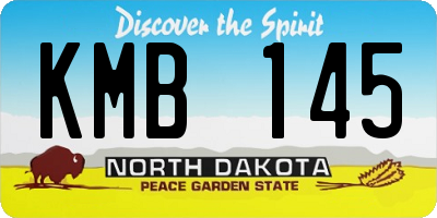 ND license plate KMB145