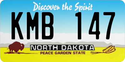 ND license plate KMB147