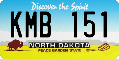 ND license plate KMB151