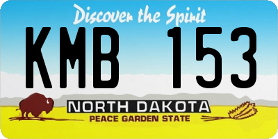 ND license plate KMB153