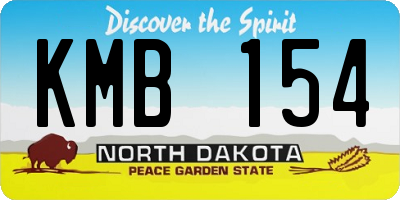 ND license plate KMB154