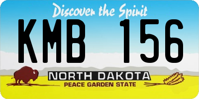 ND license plate KMB156