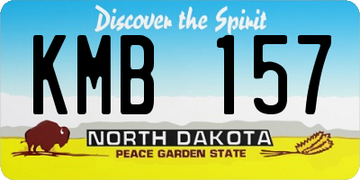 ND license plate KMB157