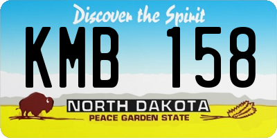 ND license plate KMB158