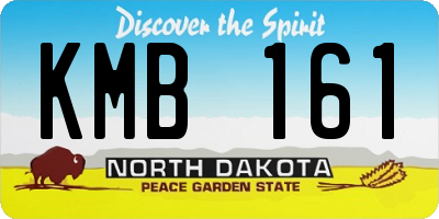 ND license plate KMB161
