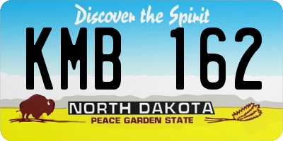 ND license plate KMB162