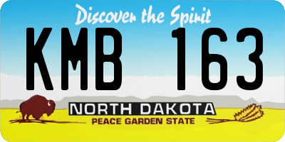 ND license plate KMB163