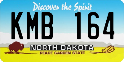 ND license plate KMB164