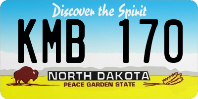 ND license plate KMB170