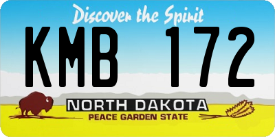 ND license plate KMB172