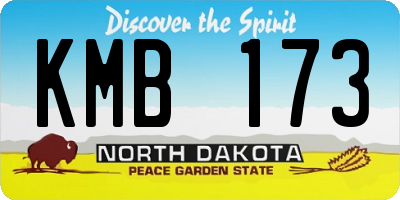 ND license plate KMB173
