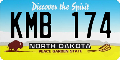 ND license plate KMB174