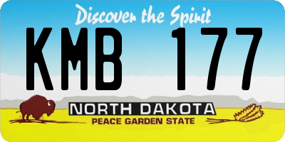 ND license plate KMB177