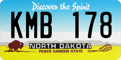 ND license plate KMB178