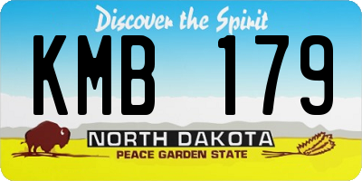 ND license plate KMB179